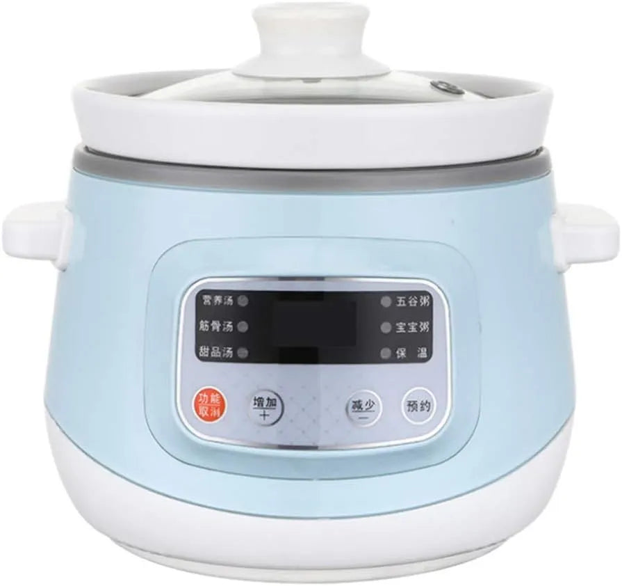 Slowcooker met 1.2L, 9,5 uur, 220V, 50HZ, 120 W, 24 uur, 6 standen en transparant
