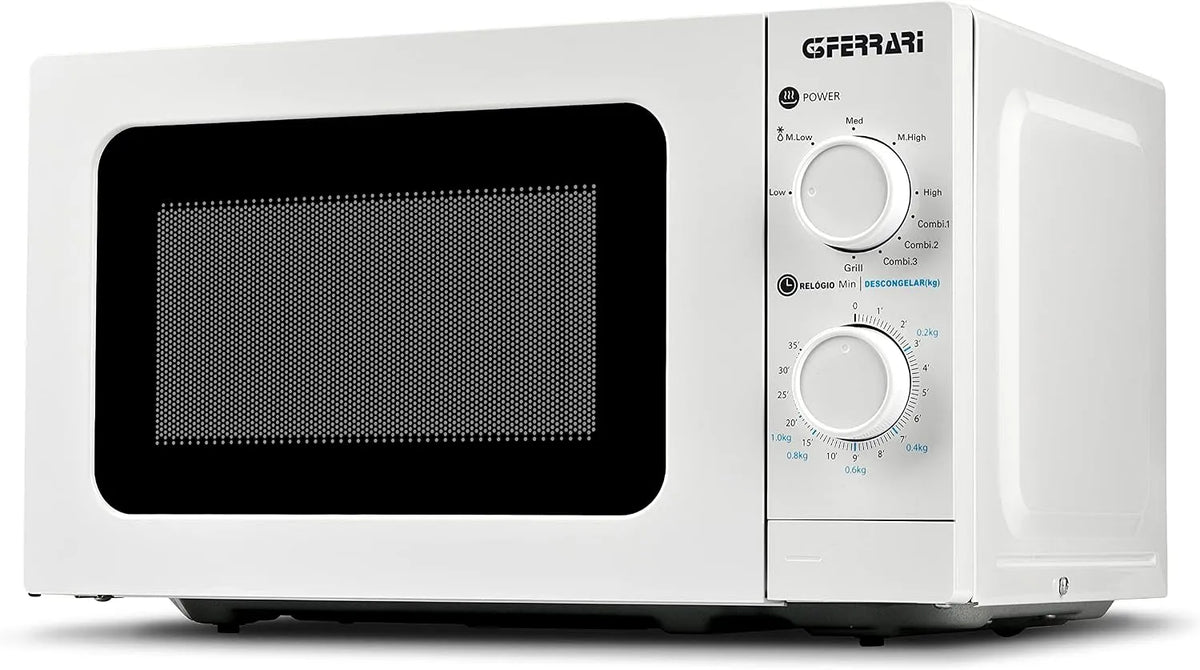 Magnetron met 700 W, 1000 W, 3 kookmodi, RVS, accessoires inbegrepen, timer en wit