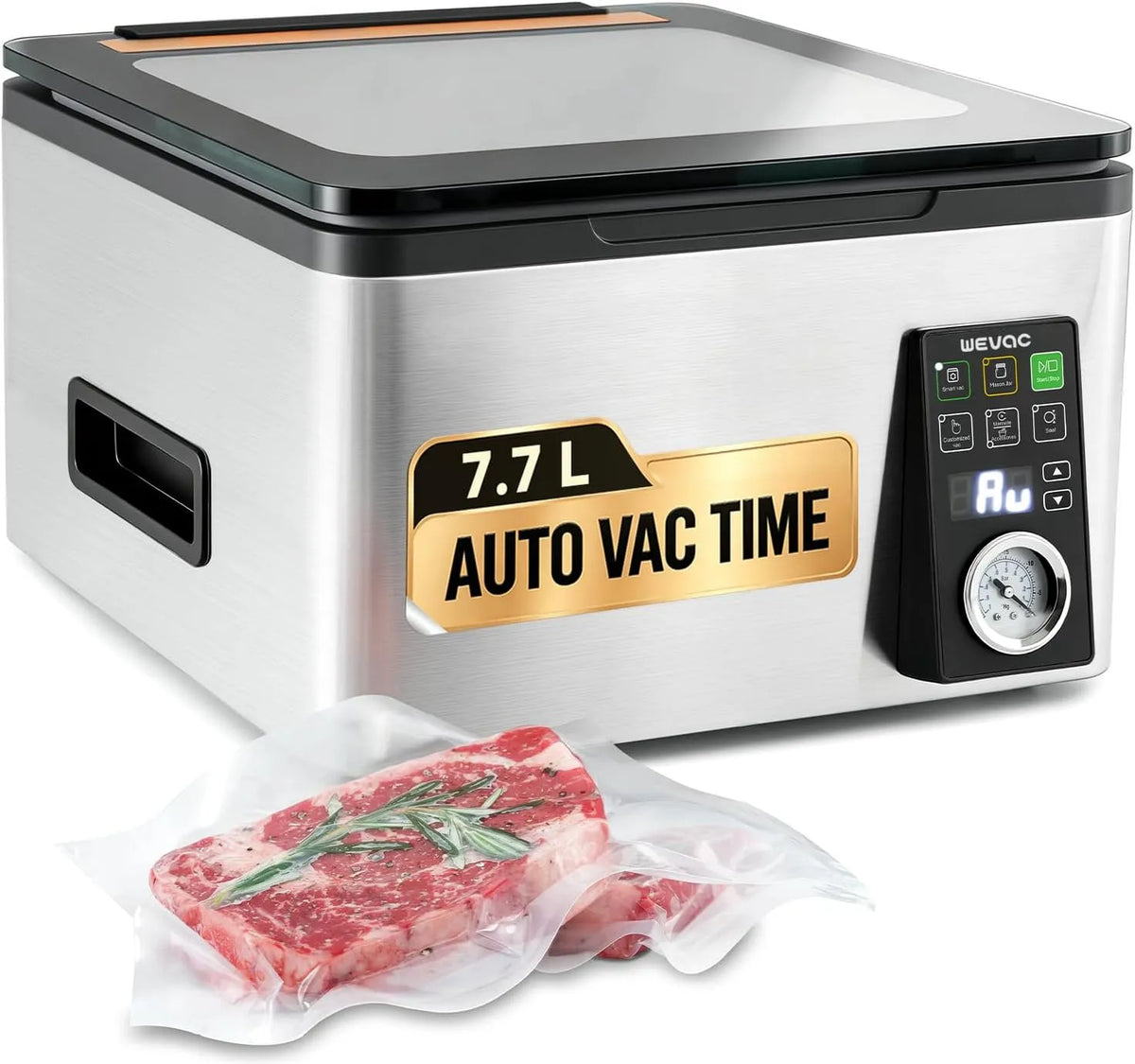 Vacuümsealer, V553, Smart Auto Vacuüm Tijd, Commerciële Grade Pomp, Vlees, Dubbele Seal Strip, eenvoudige reiniging systeem, Diepe Kamer