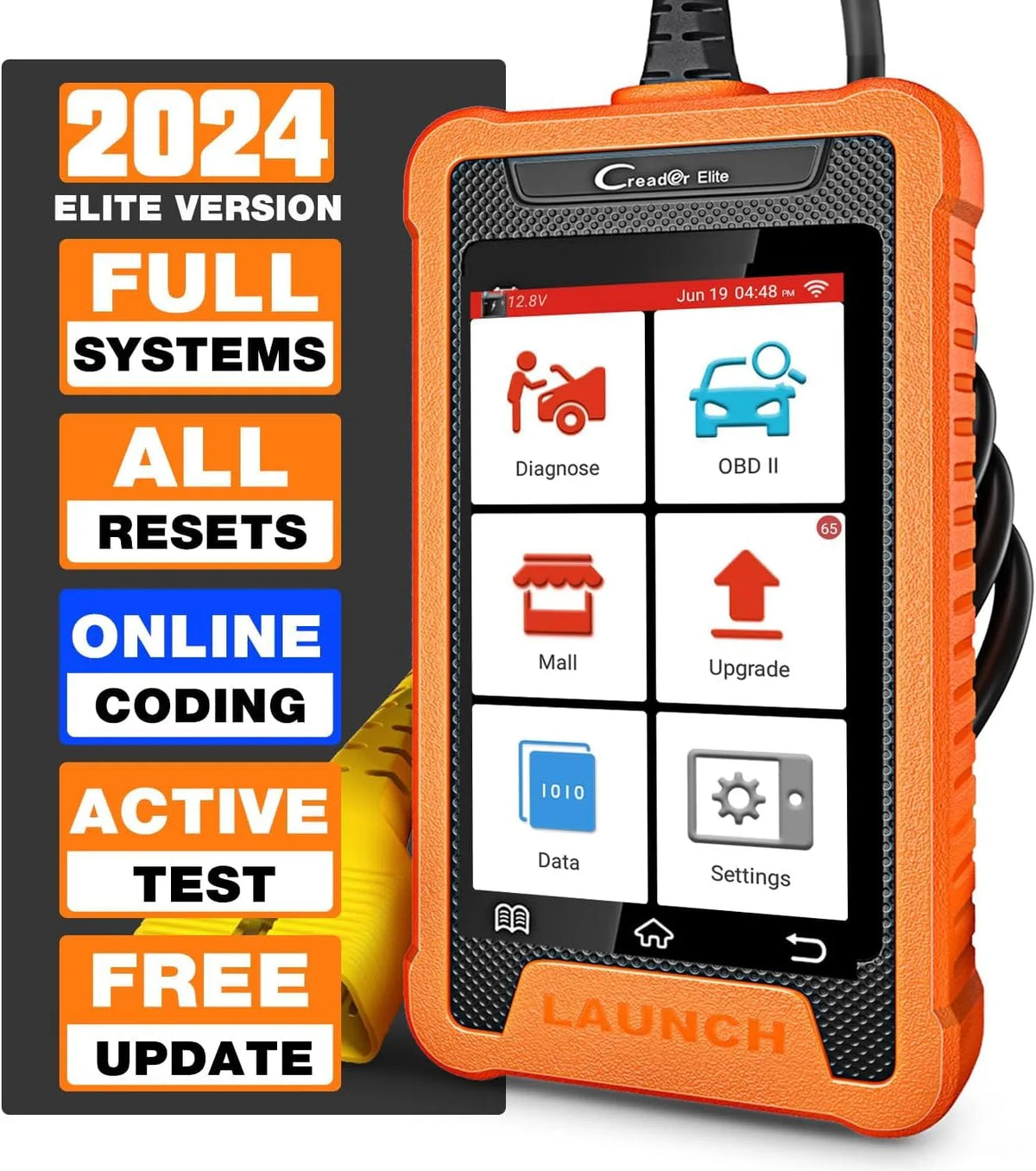 Systeem Bidirectionele Scanner, X431, OBD2, 50+ Reset-Functie, ECU-Codering Auto VIN