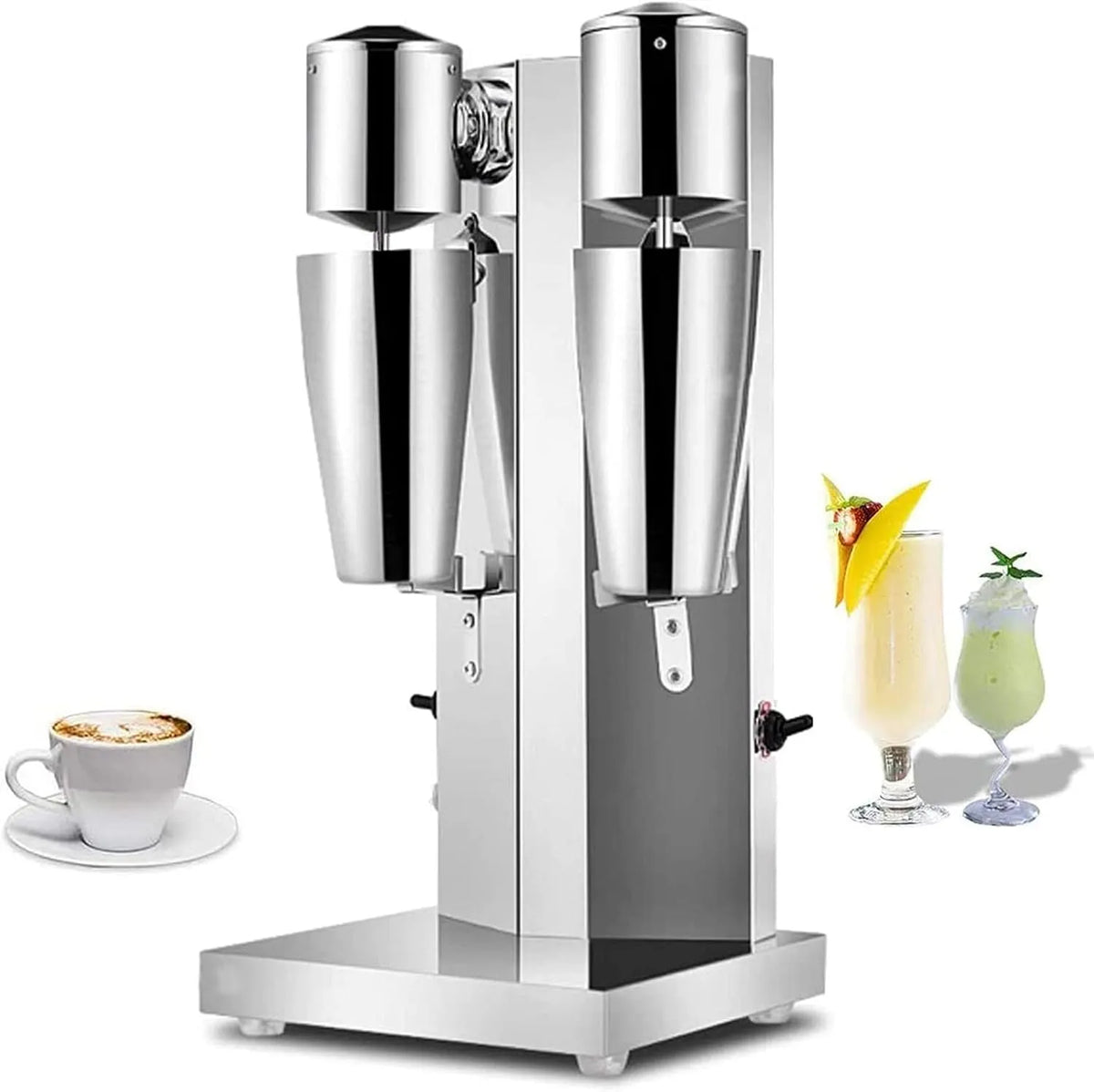 Machine, kop en 2 snelheden instelbaar, 180 W 18000RMP huishoudelijke roestvrijstalen milkshake-machine met kop
