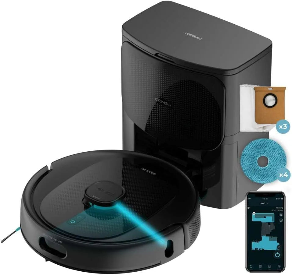 Cecotec Conga 9990 AI Spin Revolution Ultra Power thuis met 10.000 Pa en 240 minuten