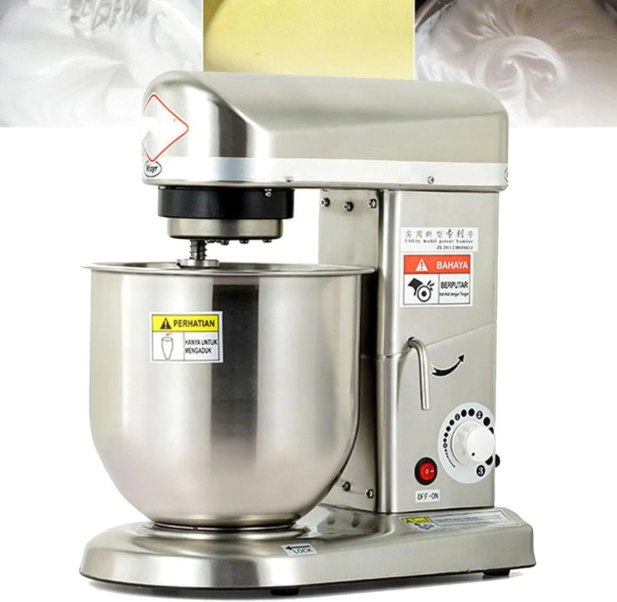 Keukenmachine met 3 snelheden, 10L, 500 W, 3-in-1, geluidsarme werking en RVS