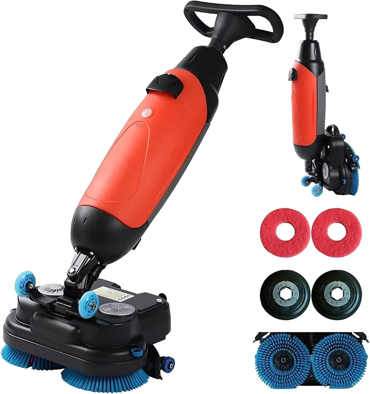 Vloerschrobmachine met 43 Cm, 1200 M2, 100 Minuten, 3 Uur, waterreservoir, dubbel tanksysteem en rood