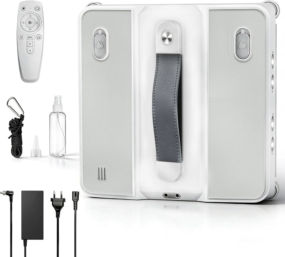 Raamreinigingsrobot, 200 ml, zuigkracht 5000 Pa, 8 sproeiers waternevel, 3 reinigingsmodi, inclusief 4 reinigingsdoeken, geluidsarm werking