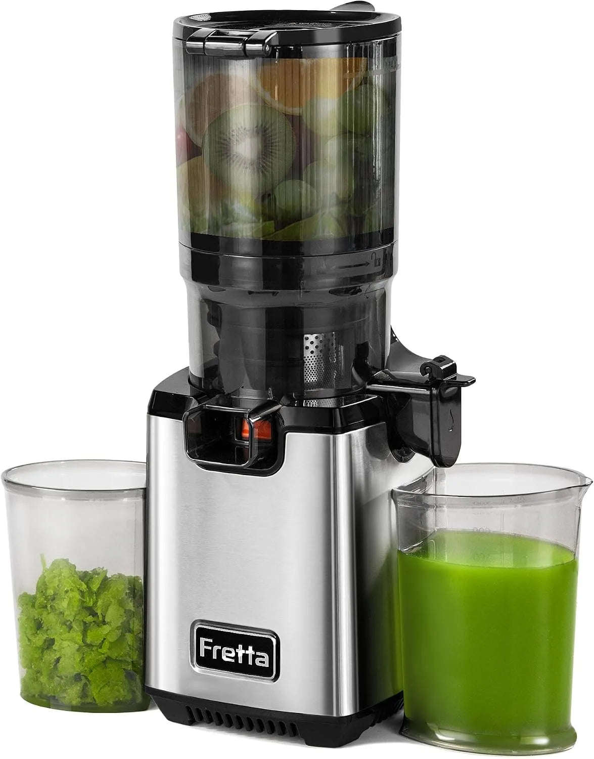 Fretta Juicer Slow Juicer, 100% BPA-vrij, 250 W Zliver, citruspers voor groenten en fruit, met omkeerfunctie, eenvoudige installatie