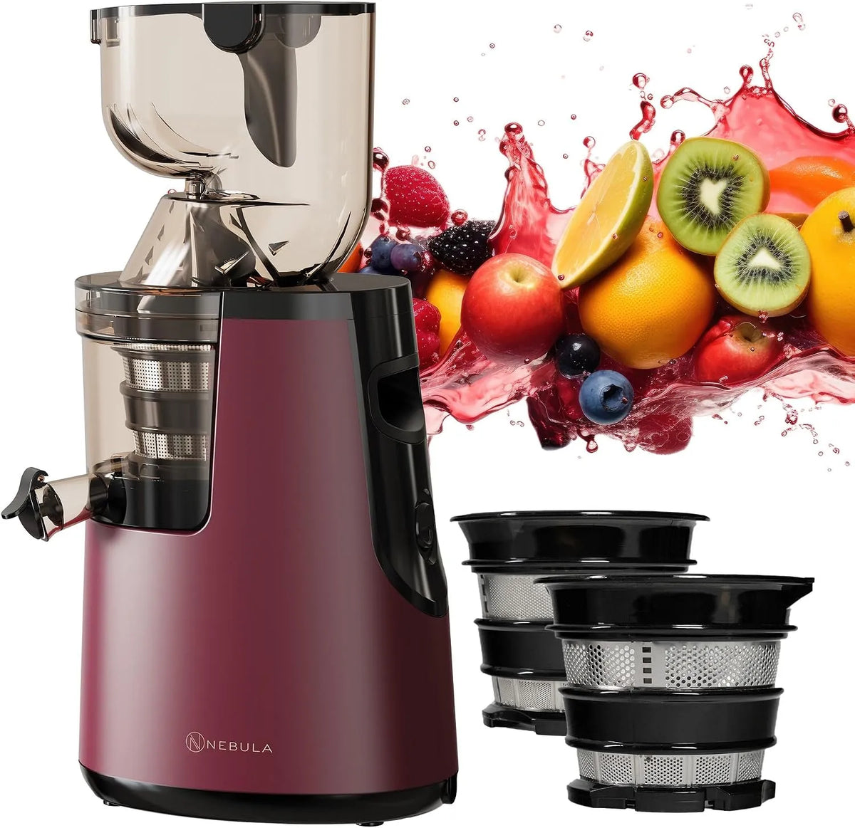 Nebula Grote Slow Juicer Met Koud Persen met 45RPM, 80mm, 95mm en geluidsarme werking