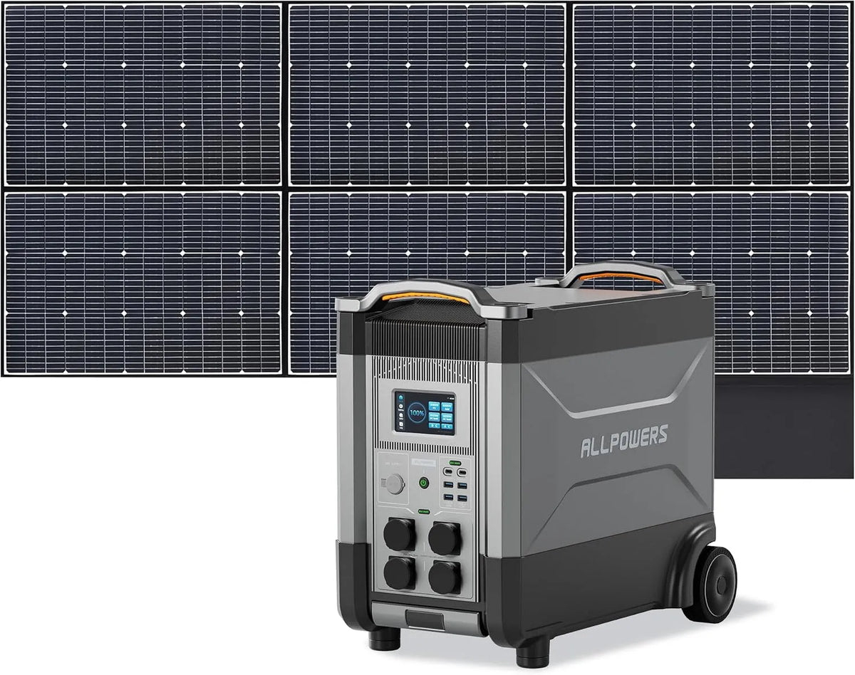 Generator, ALLPOWERS R4000 zonne- R4000 LiFePO4, ALLPOWERS R4000 zonne-generator met zonnepaneel, 3456 Wh LiFePO4, 600 W