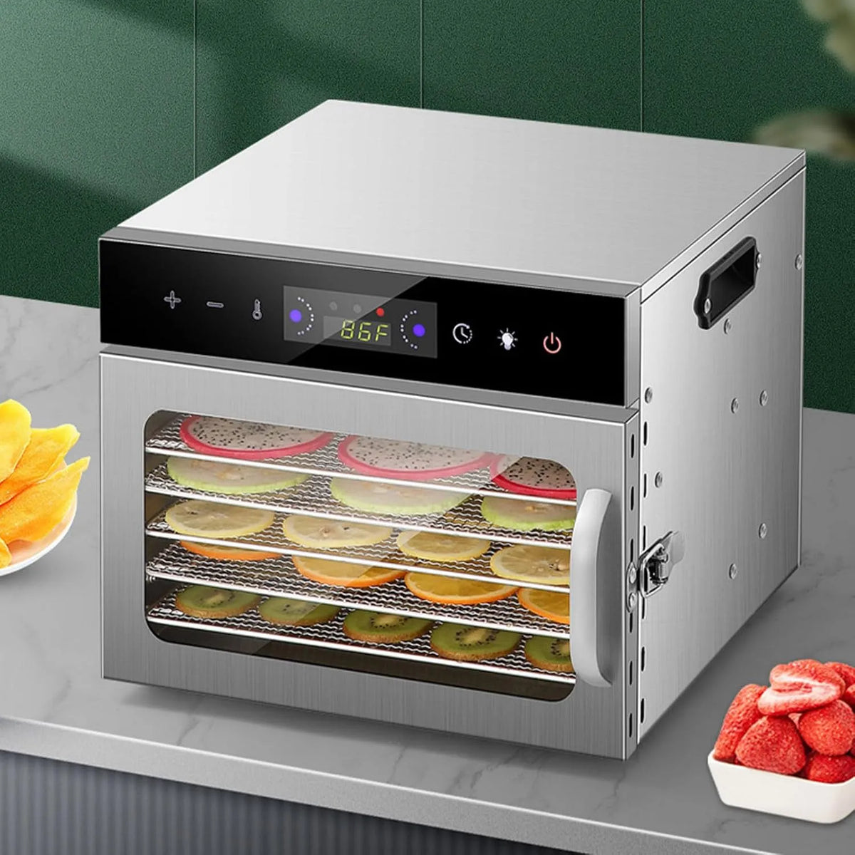 Vaatwasser, 24-uurs timer en temperatuurregeling 86-194 °F, groenten en noten,6-Trays, fruit