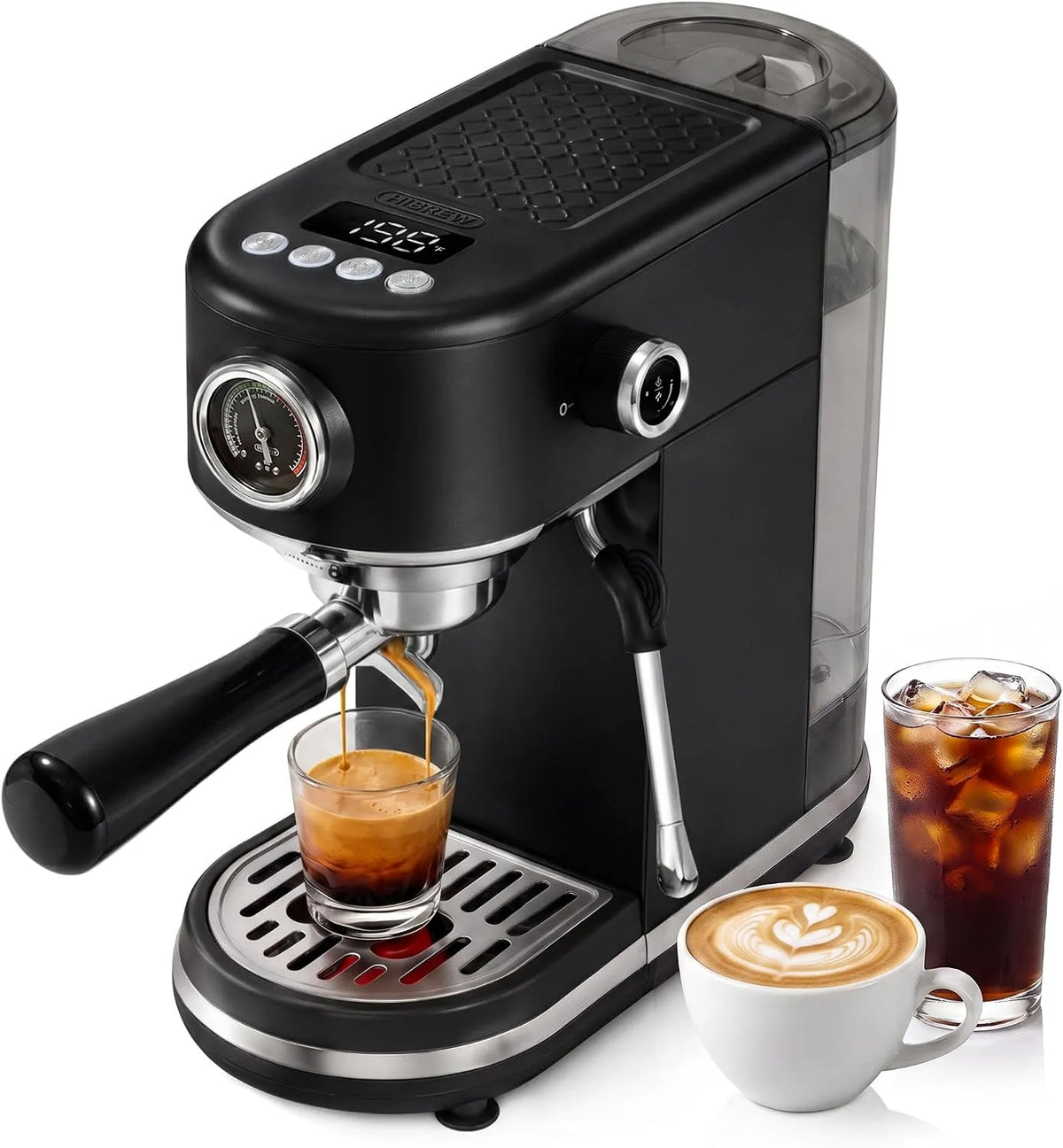 Espressomachine H10B met 96 °C, 150 °C, digitaal display, RVS en crème
