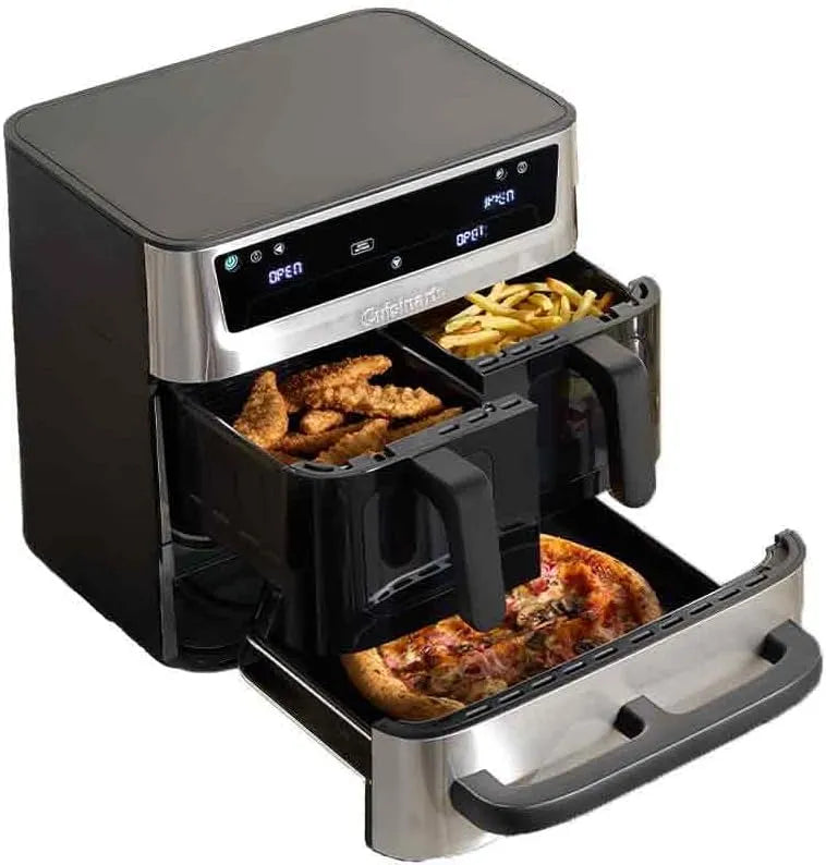 Airfryer, 13,6 L, 3 zones, 2 manden 4,3 L + oven 5 L, 9 functies: airfryen, braden, grillen, bakken, opwarmen, dehydreren