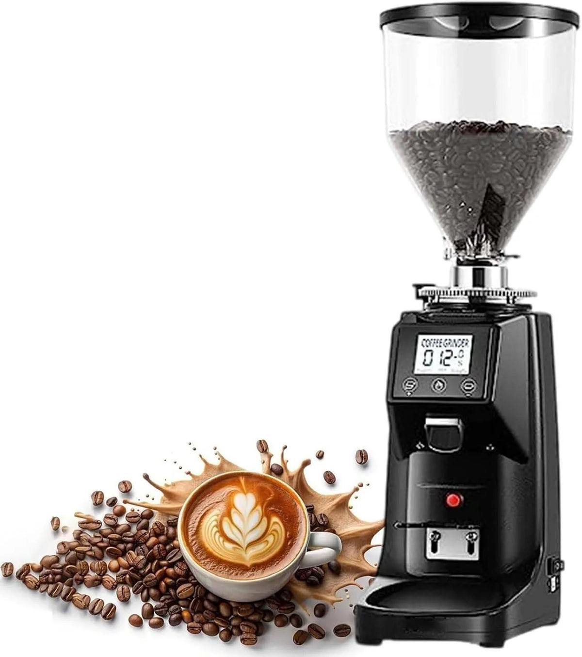 Molen, met een grote capaciteit van 500/1500 ml 500ml-zwart, Elektrische koffiemolen, geluidsarm platte braammolen, commerciële espressokoffiemolens