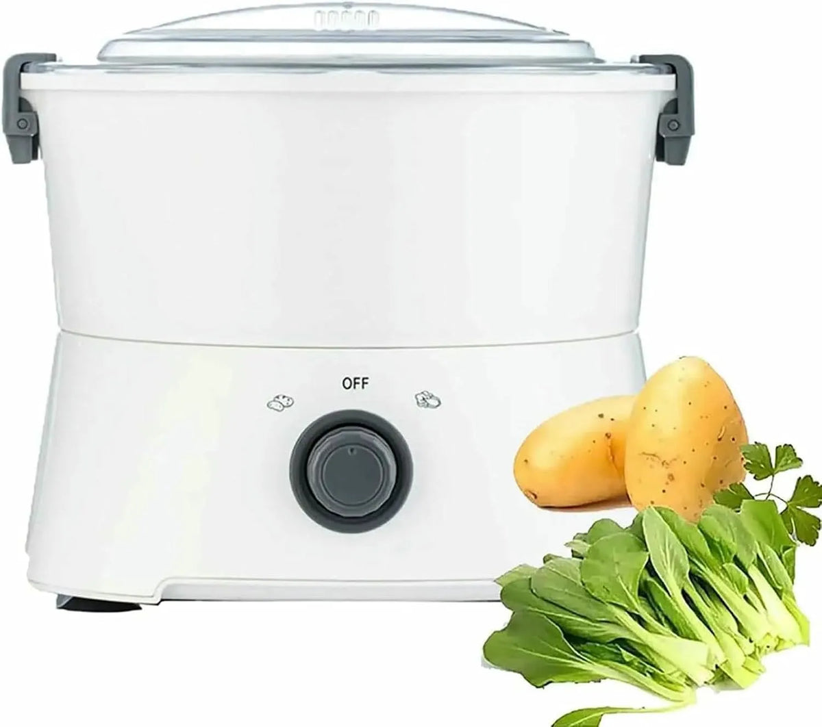 Machine met 28,3 x 23,6 cm, 25 x 28,3 x 28,3 cm, 2-3 minuten, RVS, wit en transparant