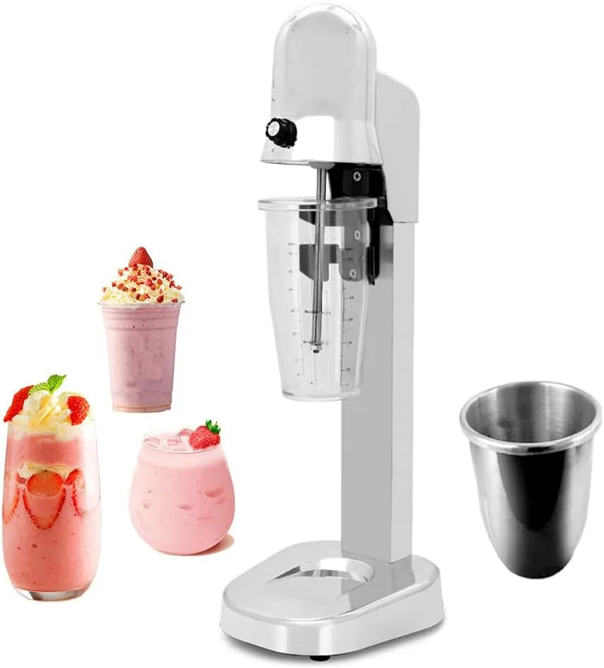Blender, Commerciële Enkelkops Milkshake Blender Maker, Roestvrijstalen Bekers en Plastic Bekers, Cockt, 2 Snelheids Verstelbaar