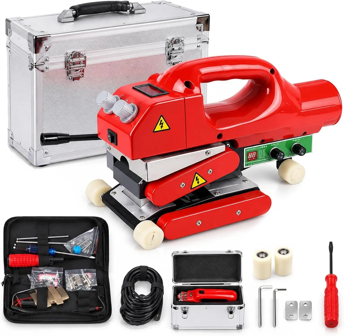 Machine met 31 x 14 x 21 cm, 800 W, 1100 W, 220-240 V, 0-450 °C, 0,2-1,5 mm, 1-2 mm en aluminium