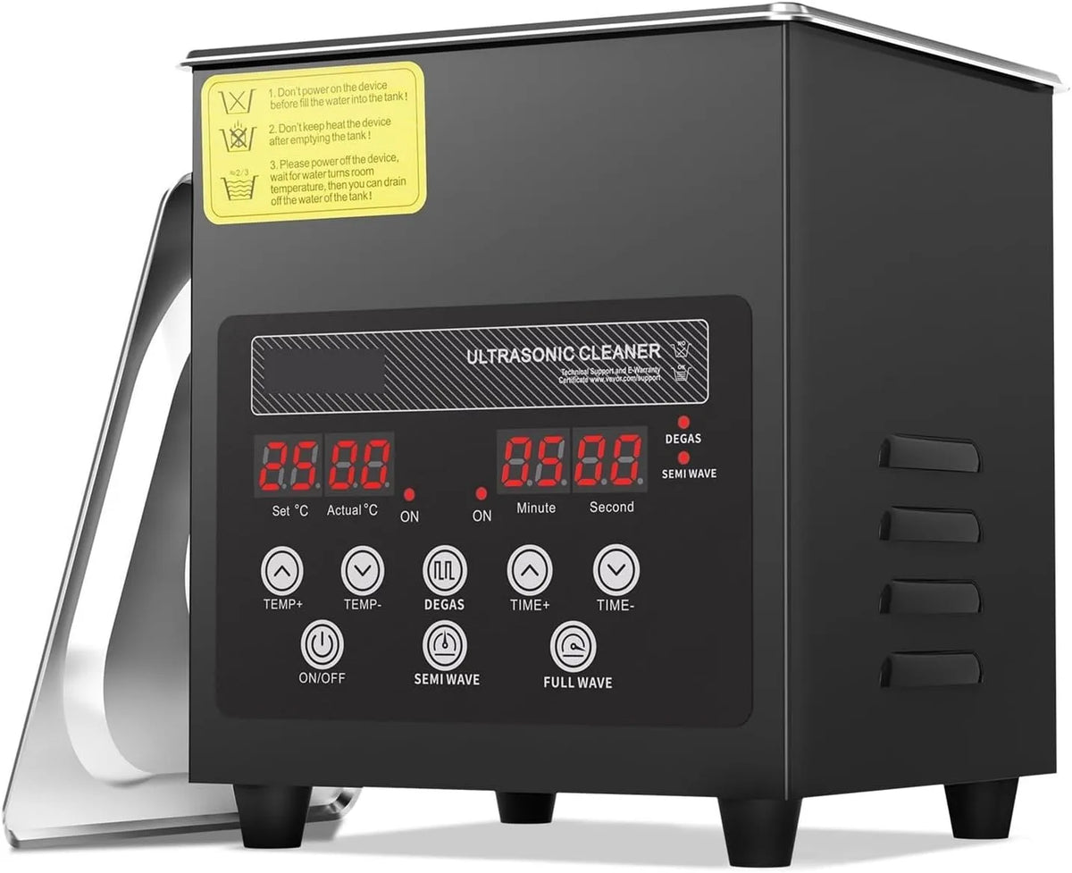 Ultrasoonreiniger met 2L, 60 W, 0-80°C en RVS, 2L Ultrasoon Reiniger Timer & Verwarming