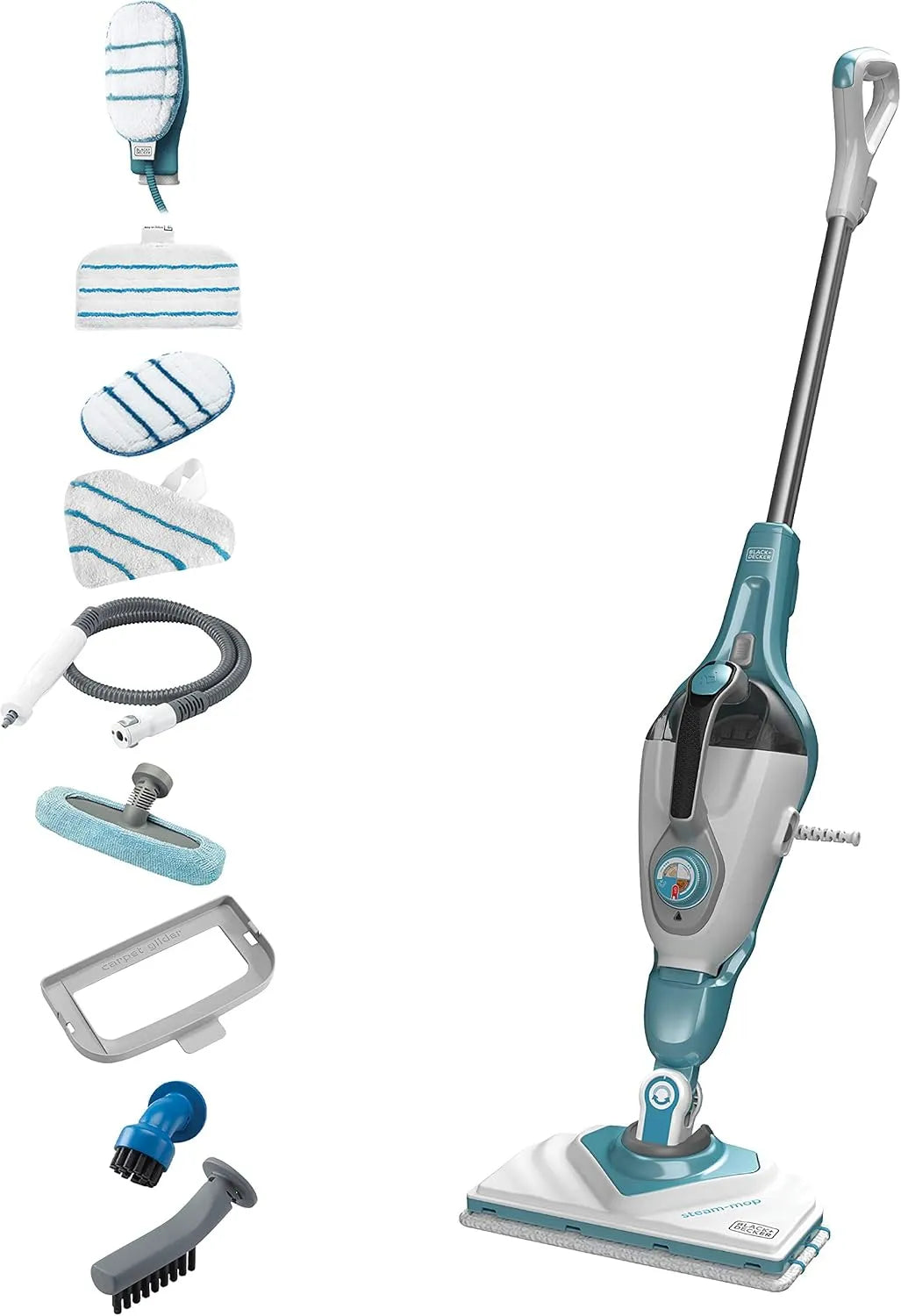 BLACK+DECKER BHSM166DSM stoommop 2 en n1, 1.600 W met deltakop BHSM166DSM n1 met 14-18 seconden en BHSM166DSM stoommop 2
