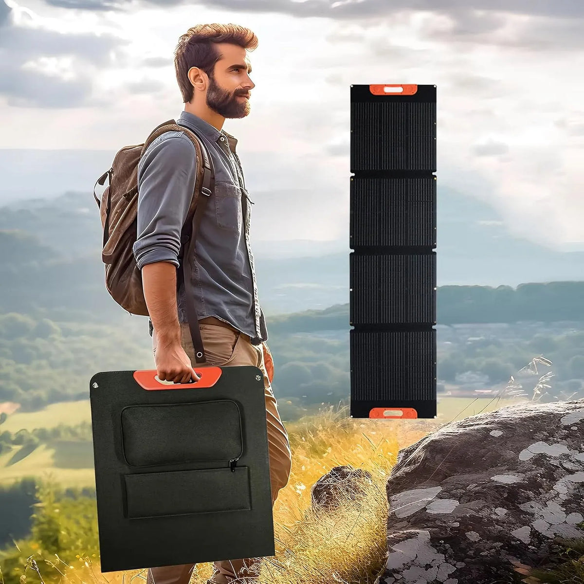 Zonnepaneel MC-4 met 240 W, 710 x 600 x 52mm, 2700 x 600 x 26mm, 19,44V, 12,5A en 2-3 cm