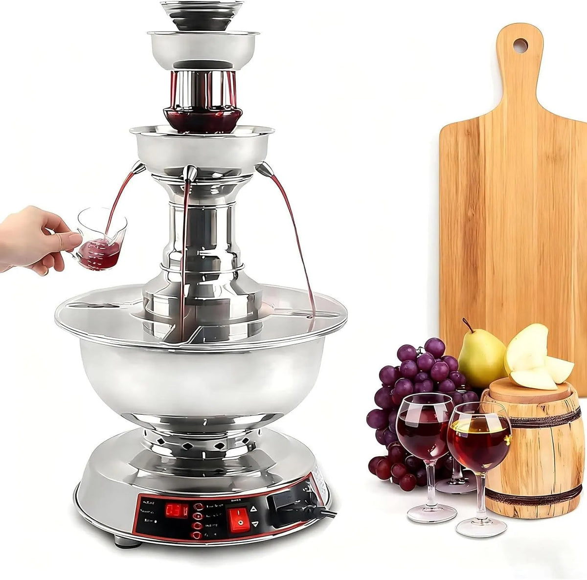 Machine, Elektrische Wijnfonteinmachine, Champagne, 3-laags Rode Wijnfonteinmachine Met Temperatuurbereik 0-100 °C