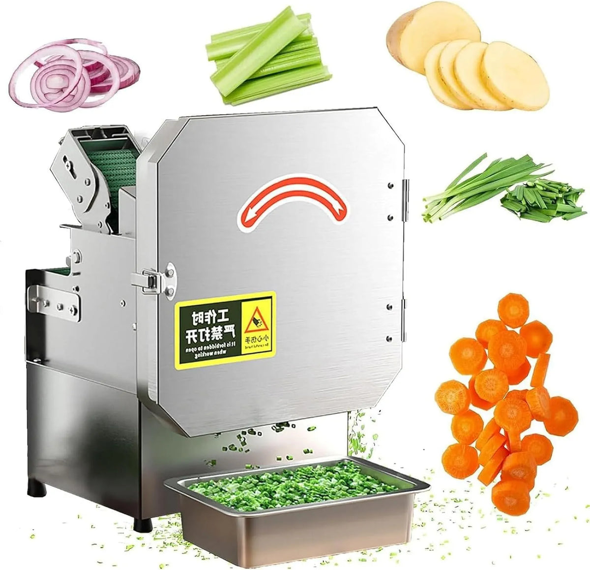 Machine met 70mm, 150-300kg, 35 mm en voor 300kg/h-Output, Elektrische Groentesnijder