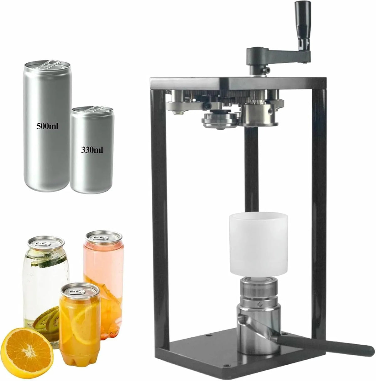 Blikkensluitmachine, 330 Ml, 500 Ml, 2,2 Inch, handbediend, met schroefmontage