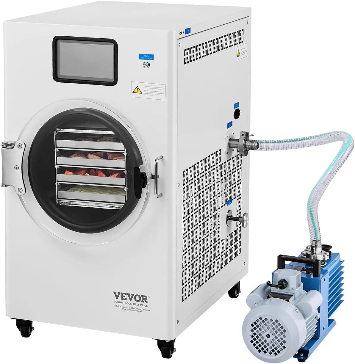 Pomp met 4-6 kg, timer, 35 °C, 60dB, regelbare thermostaat, geluidsarme werking, RVS en wit