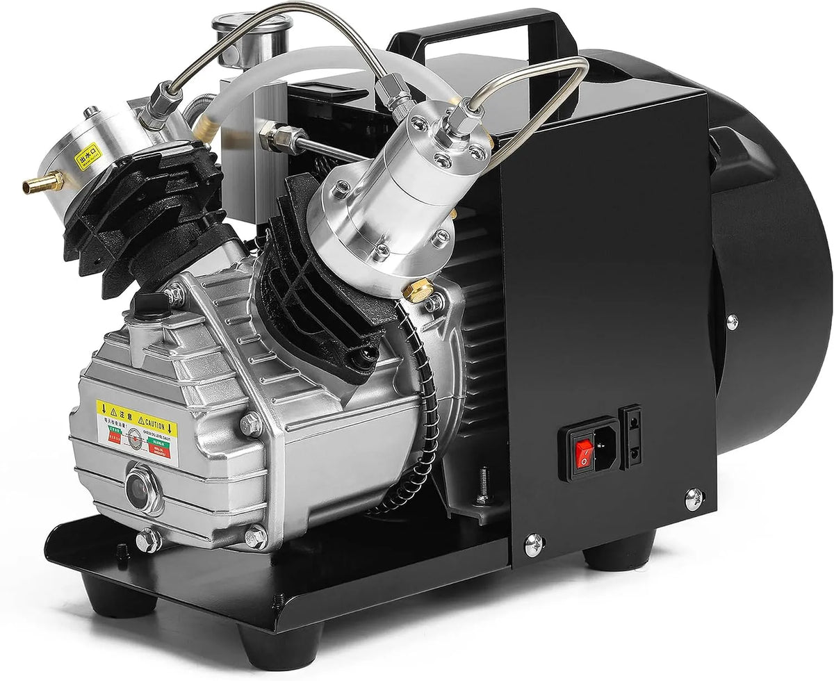 TUXING Pcp-compressor, TUXING Pcp-compressor psi/300 bar/30, hogedrukcompressor met dubbele cilinder, mini draagbare luchtcompressor voor duikfles