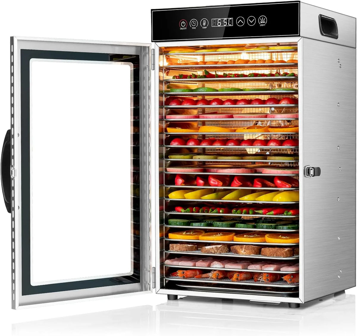 Voedsel Dehydrator Machine met 800 W, Timer, 28 x 20 cm, 30,5 x 31 x 55,5 cm, 28,3 x 20,5 cm, 30 °C, 90 °C en 30 minuten