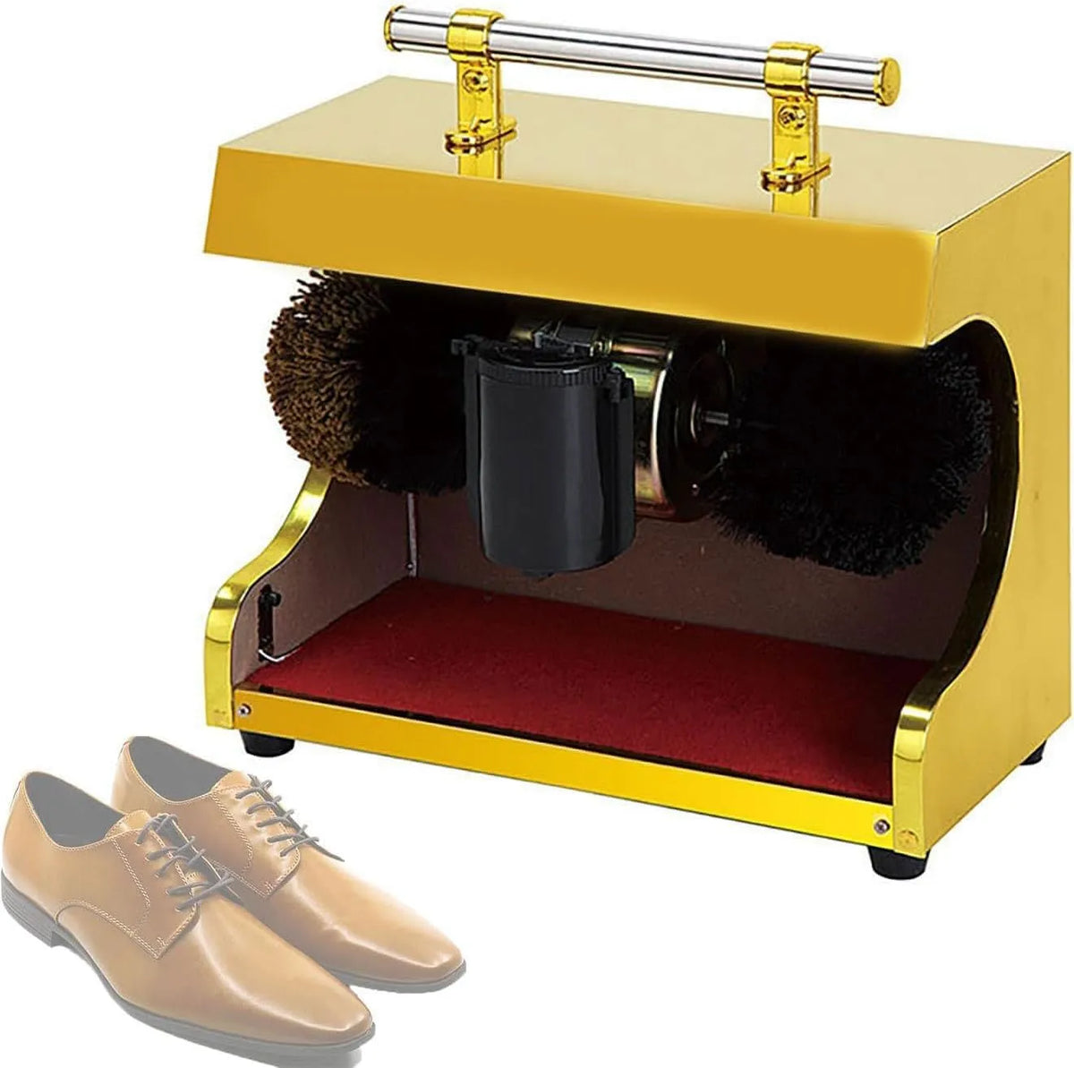 Polijstmachine, Automatische inductieschoenpoets, mechanische polijstmachine, voor familiehotelbankkantoor schoenborstels Yellow