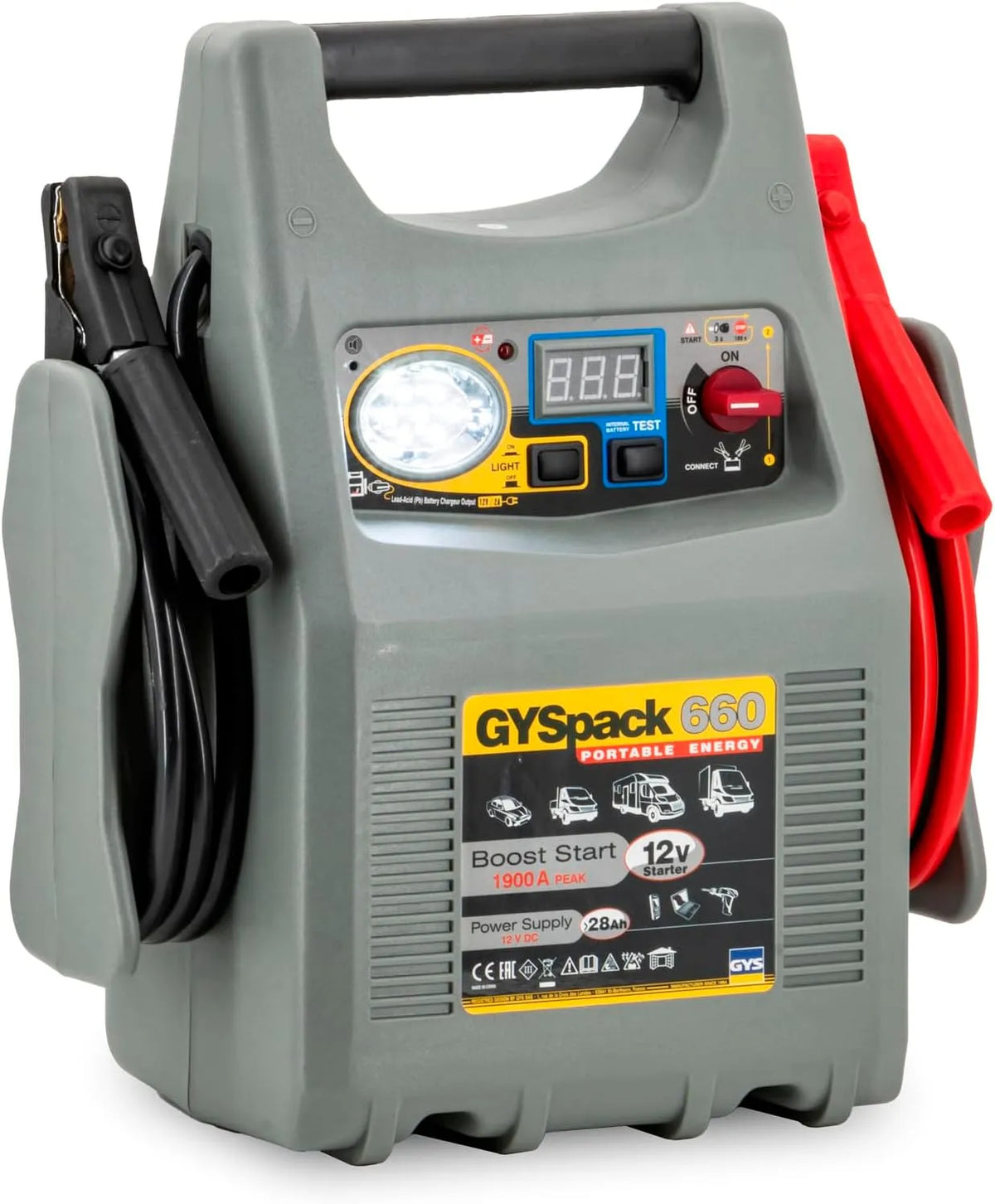 GYS Schnellstartsystem Gyspack 660 027862 Starthilfestrom 12 V =640A Arbeitsleuchte met 12 V en 640A