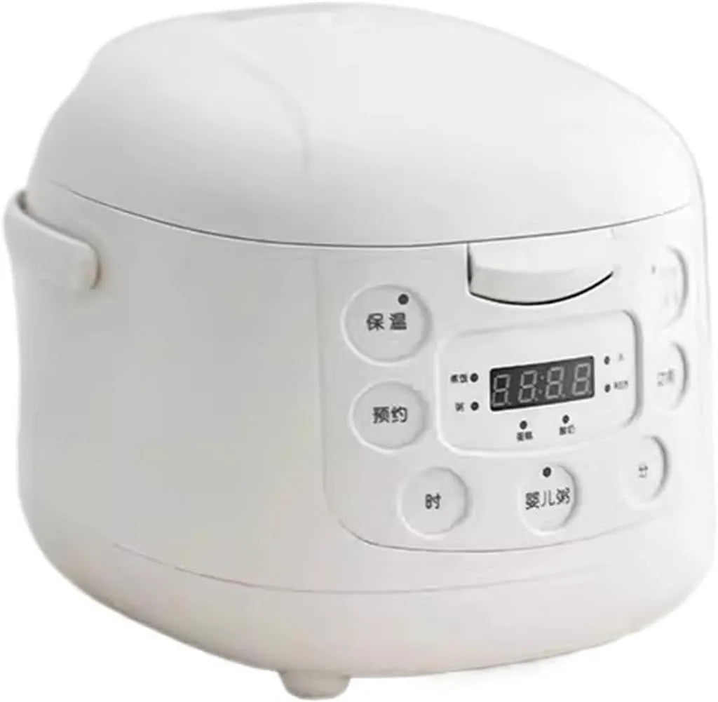 2L Mini Multifunctionele Elektrische Rijstkoker Slimme Soeppan Warmtebehoud 24H Afspraak voor Huishouden en Slaapzaal met 2L, 400 W, 24 uur en 0-8 cm