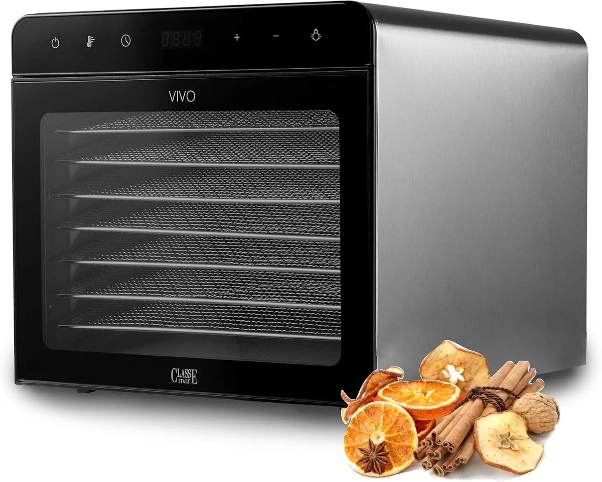 Droger met 600 W, 30-75 °C, 24 uur, timer en digitaal display