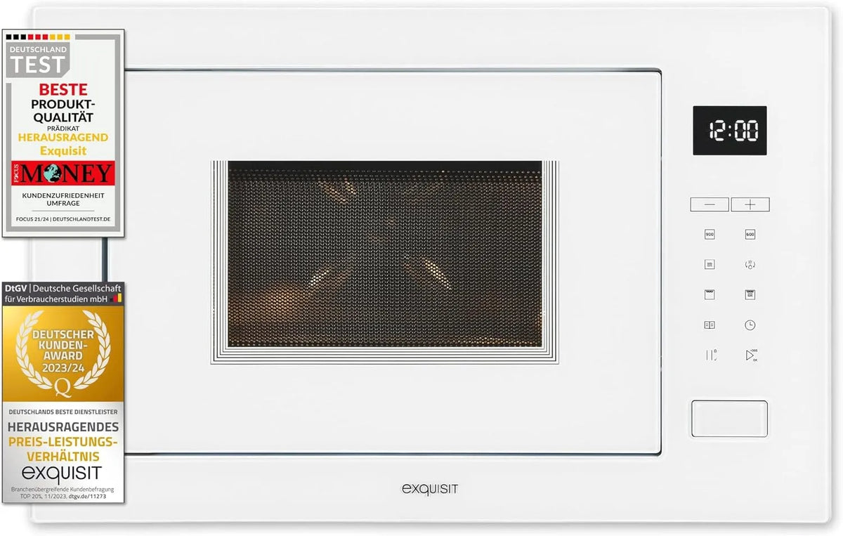 60cm, Timer, model EMW25-G-020, Exquisit EMW25-G-020 wit 60cm ingebouwde magnetron, Touch, grillfunctie