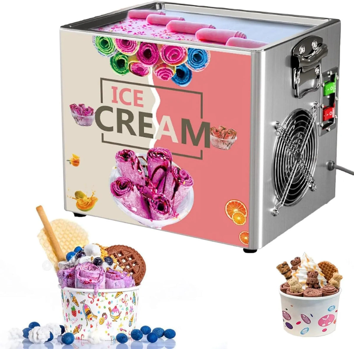 Machine, voor het frituren van ijs en bevroren yoghurt, IJsmachine