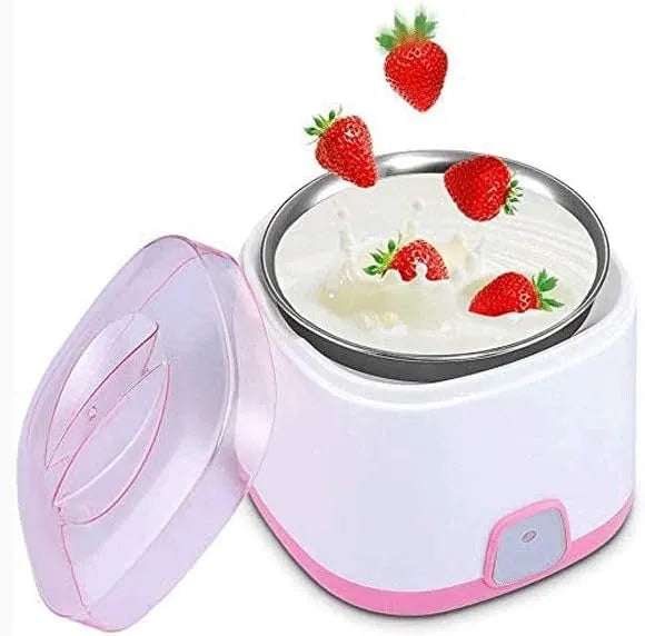 Crème Making Machine met 16 x 13,2 x 14,5 cm, 110-240V, 50Hz, 1,0L, 15 W, 8-12 uur, RVS en roze
