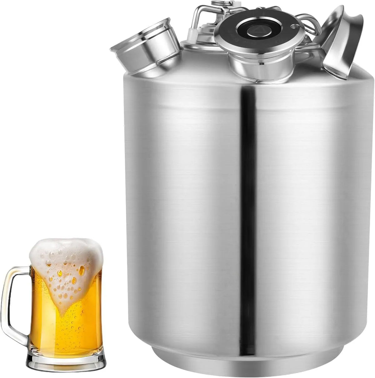 Bier reinigingsvat met 23 x 33 cm, 24,5 x 24 x 36,5 cm, 81 inch, 12,92 inch, waterreservoir, RVS en zilver