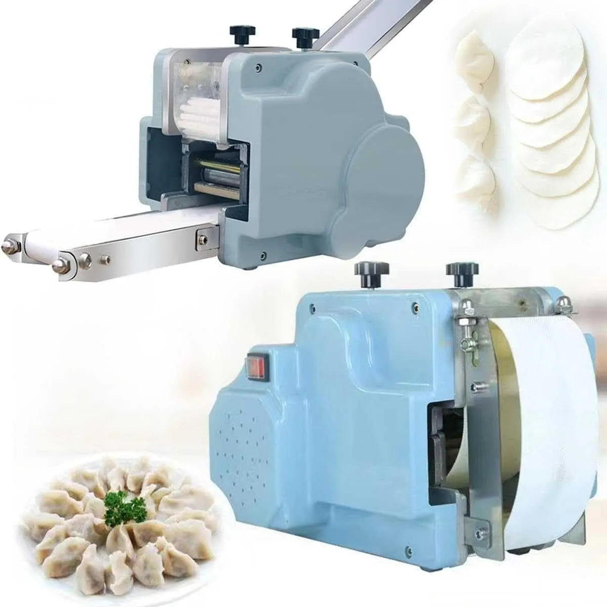 Skin Maker Machine met 70 mm, pierogi, 120 W, RVS automatische deeg sheeter voor loempia's en momo, ravioli