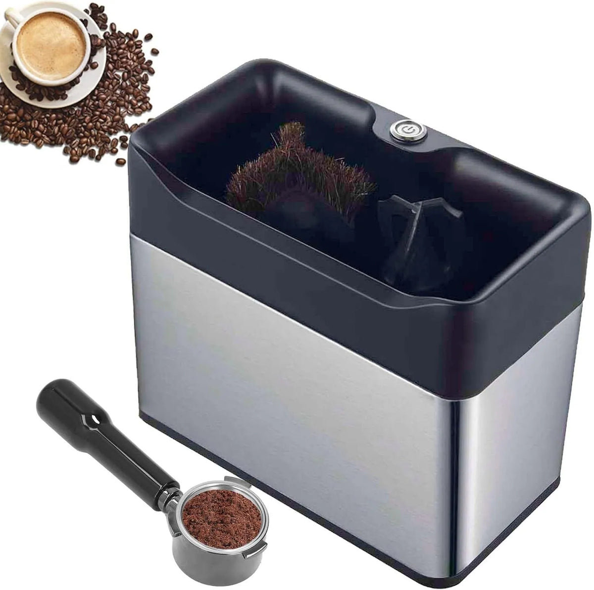 Machine met 30 seconden, 51mm, 58mm, 240 Rpm en zwart, Automatische Portafilterreiniger Espresso Grounds