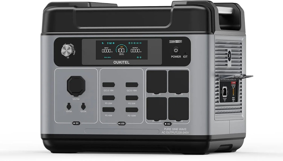 Draagbaar powerstation, P2001E, 3200 W, 2048Wh, 35 uur, 50 W, 1800 W