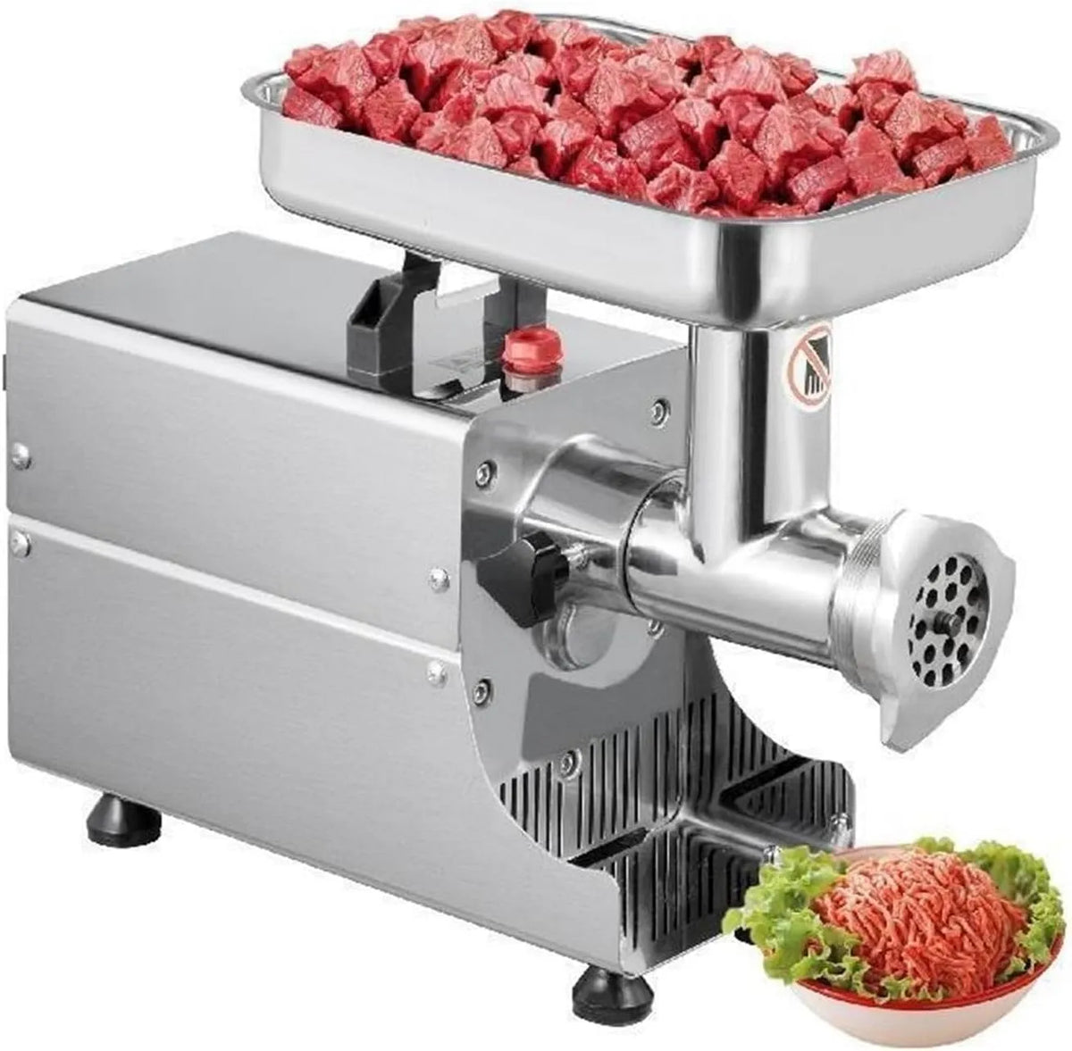Keukenmachine met 1100 W, 250 Kg, 54 mm, 2,1 inch, 6 mm, 8 mm, 225 RPM en RVS