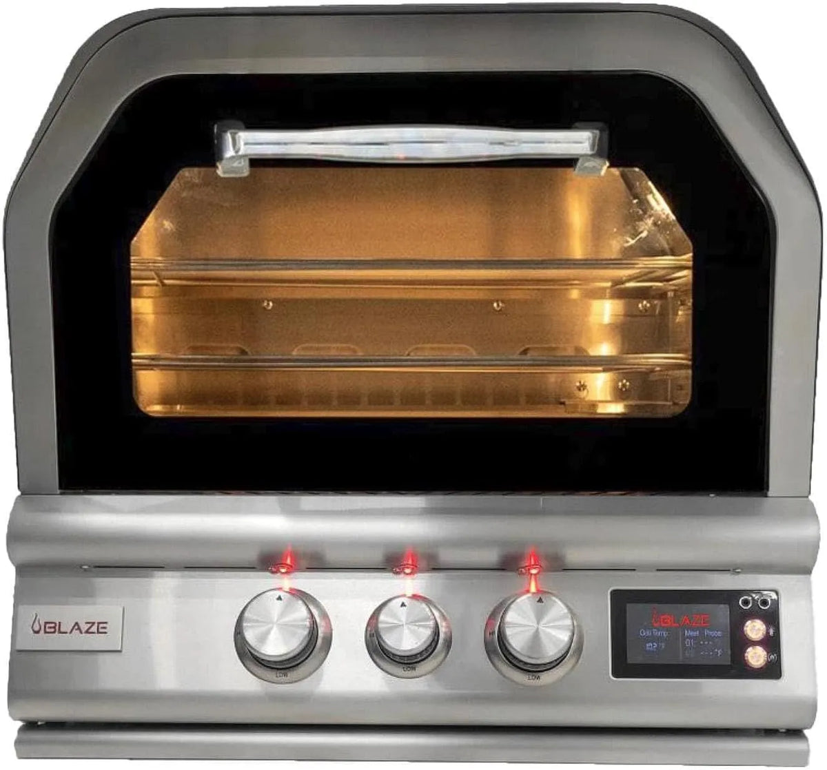 Inbouwoven, 26 inch, toevoeging aan aanrecht voor heerlijke pizza's BLZ-26-PZOVN-LP, Rotisserie en hoes