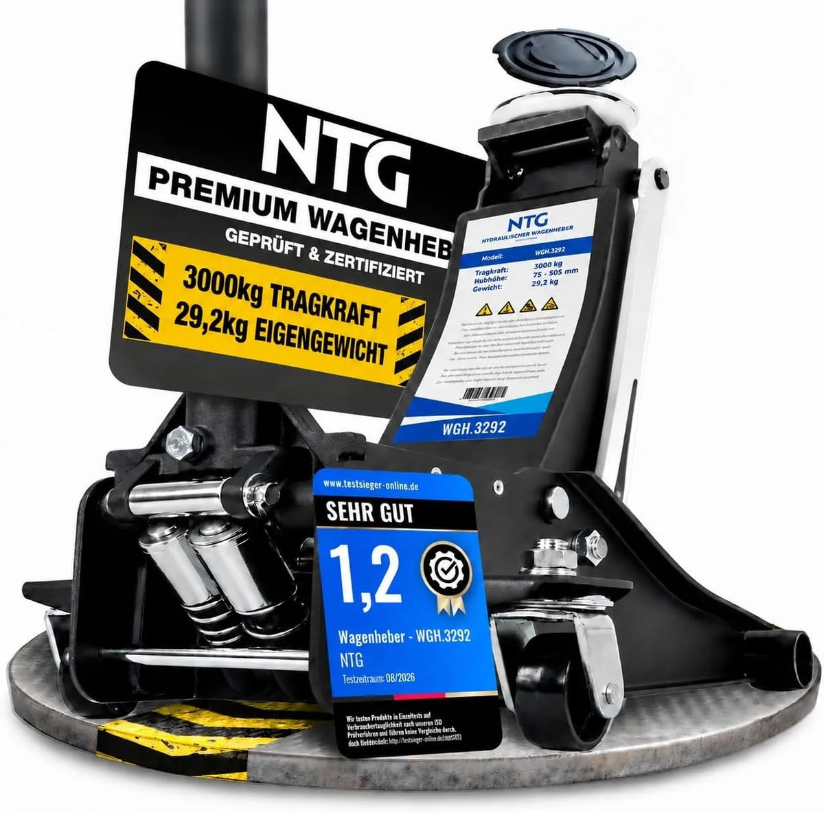 NTG Hydraulische krik PRO 3T met 75-505 mm, 75 mm en 114,5 cm