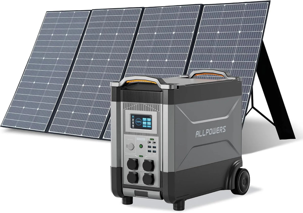 Generator, ALLPOWERS R4000 zonne- R4000 LiFePO4, ALLPOWERS R4000 zonne-generator met zonnepaneel, 3456 Wh LiFePO4, 400 W