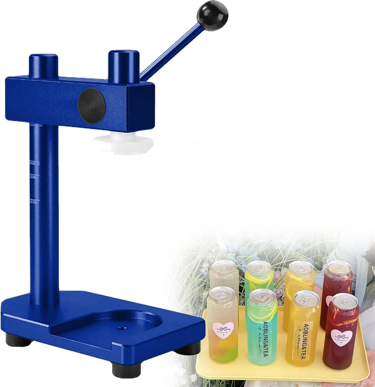 Meter met 250ml, aluminium en zonder netstroom, Handmatige Drinken Kan Seamer Tool voor 250ml tot 700ml potten