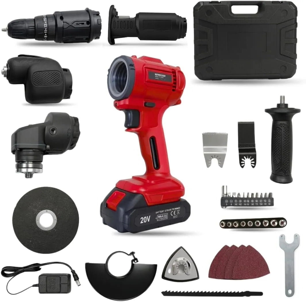 Klopboormachine met 20 V, 1500 mAh, 10-in-1, oscillerend, oscillatiefunctie en voor bouwplaats en werkplaats