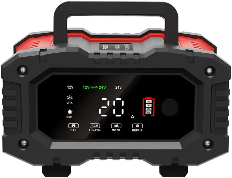 Lader, 300 W, 12V, 20A, 24V, 10A, LCD-display, auto vrachtwagen SUV boot en AGM LiFePO4 loodzuuraccu's