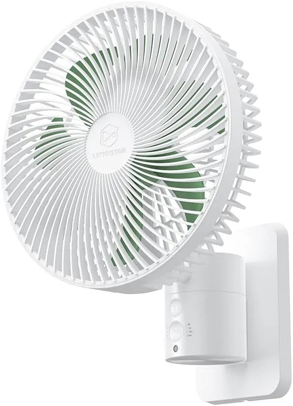 Ventilator, 20, timer en 4 snelheden, 178 cm kabel, 7 vleugels, verstelbare helling, ultra-geluidsarm, krachtig, voor binnen en buiten, wit, 20,3 cm