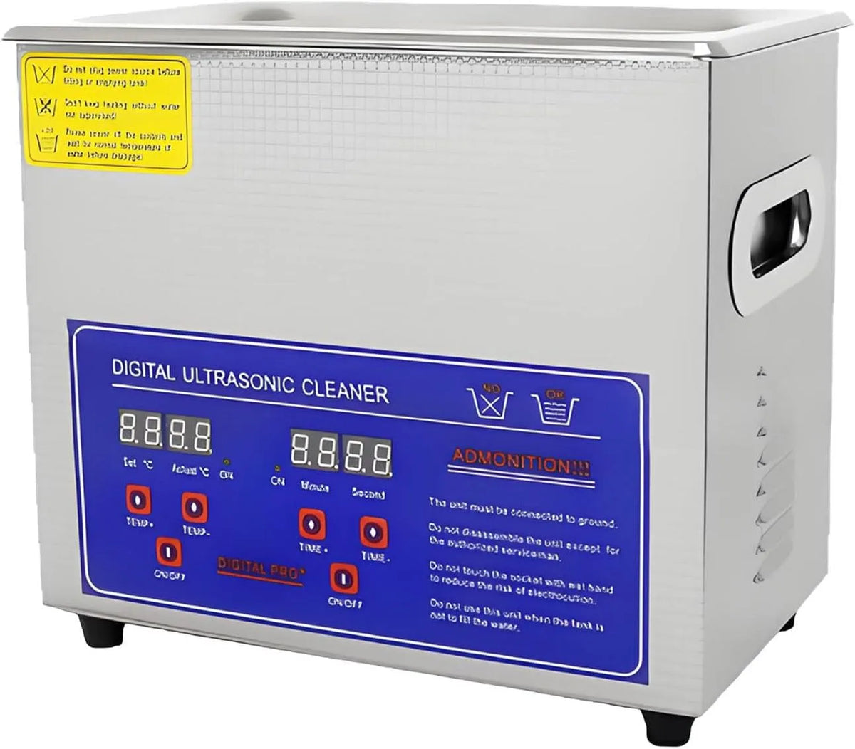 Ultrasoonreiniger, met digitale timer en verwarmingselement, ringen en kleine onderdelen. 30L, voor brillen, horloges, professionele roestvrijstalen