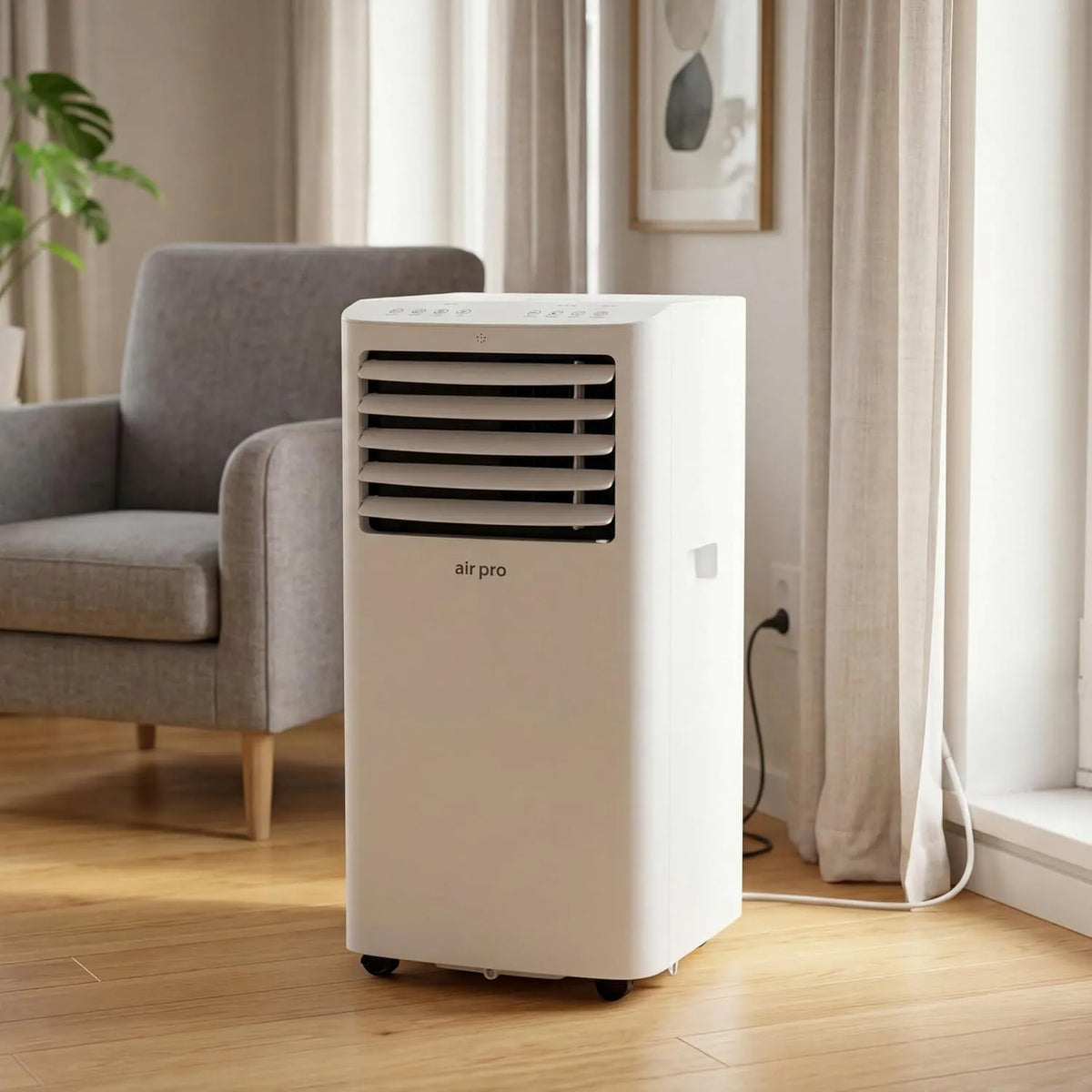 Mobiele airconditioner met 12000 BTU, 4-in-1, wifi, 65 dB, 30 m2, 16 °C, afstandsbediening en digitaal display