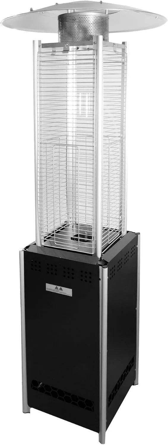 Warmtestraler, Lemodo, tot 5,5 uur branduur, pellet-terrasverwarming met glasbuis, reflectorscherm voor terras & tuin, gasvrije